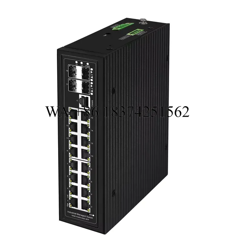Poe Switch 16 Port 802.3At - Wmwmnu 16ポートL3マネージド産業用イーサネットスイッチ。4つの10G SFP+アップリンクポートを搭載。802.3at規格に準拠し、PoE（Power over Ethernet）に対応。ネットワーク用途向け。