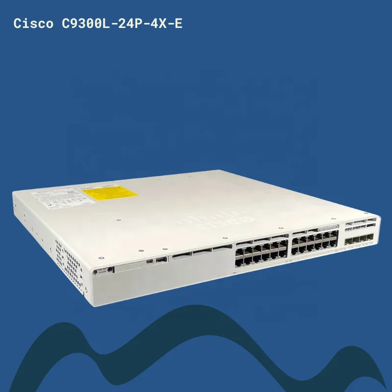 Layer 3 Switch 24 Port Sfp - Catalyst 9300Lシリーズ C9300L-24P-4X-E、24ポートPoE対応、レイヤー3、StackWise機能搭載、4つの10GbE SFPアップリンクポート、SNMP対応、1年間保証付き、状態良好。