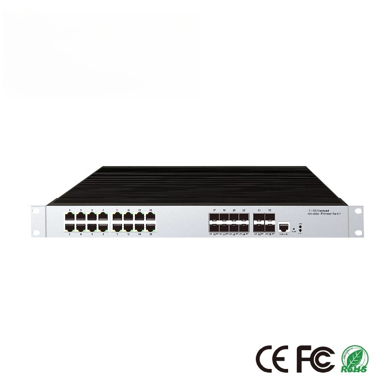 10G Sfp+ Switch 8 Port - 16-RJ45ポート産業用マネージドイーサネットスイッチ、8 SFPポート、4 10G SFPアップリンクポート、ERPSリング、ダイナミックルーティング、VLAN対応