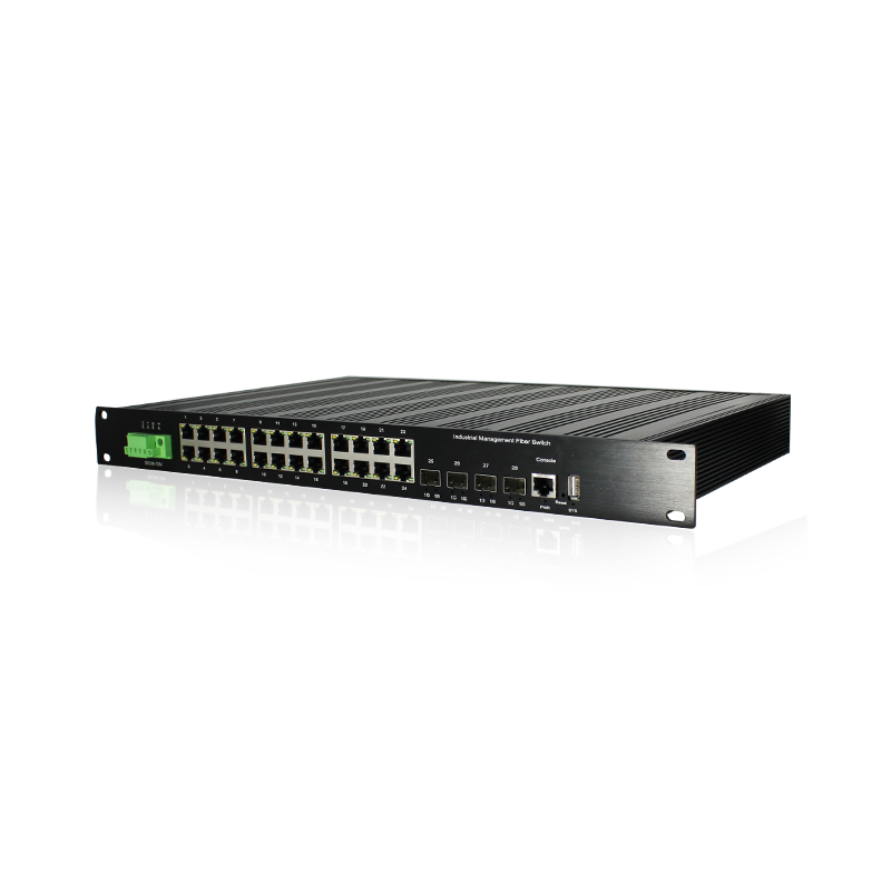 Switch 24 Port 10G Uplink - 19インチラックマウントL3マネージド産業用イーサネットスイッチギガビット24ポートスイッチ4 10GアップリンクSFP屋外セキュリティシステム用