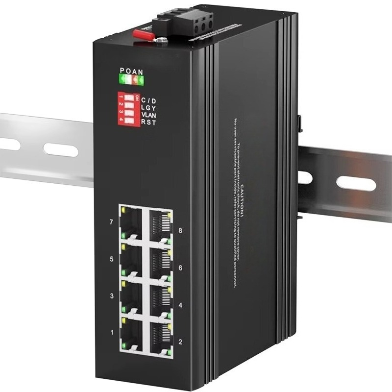 Industrial Switch Din Rail Gigabit - ギガビットイーサネットスイッチ 8ポート 産業用IP40 デスクトップ アンマネージドネットワークスイッチ DINレールマウント付き