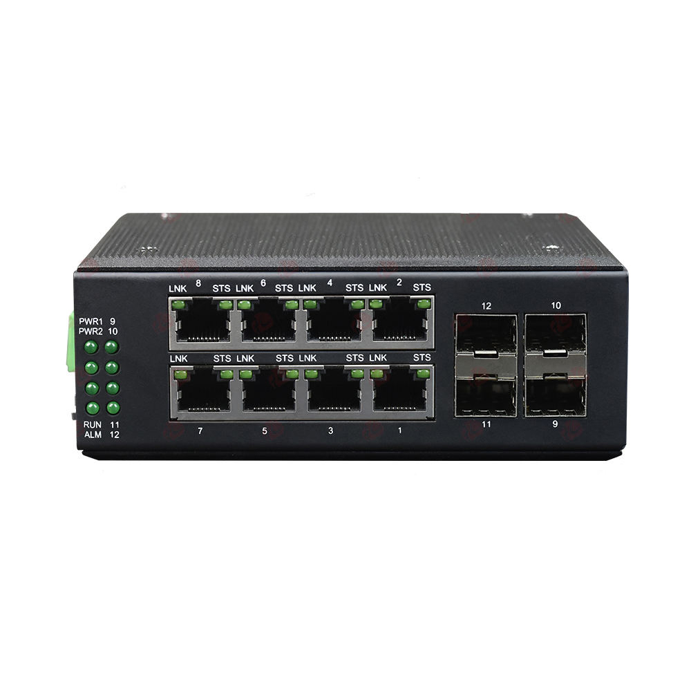 Industrial Switch Din Rail Gigabit - DINレールL2マネージド8ポートリングネットワークスイッチ ギガビット産業用イーサネットスイッチ SFPスロット付き