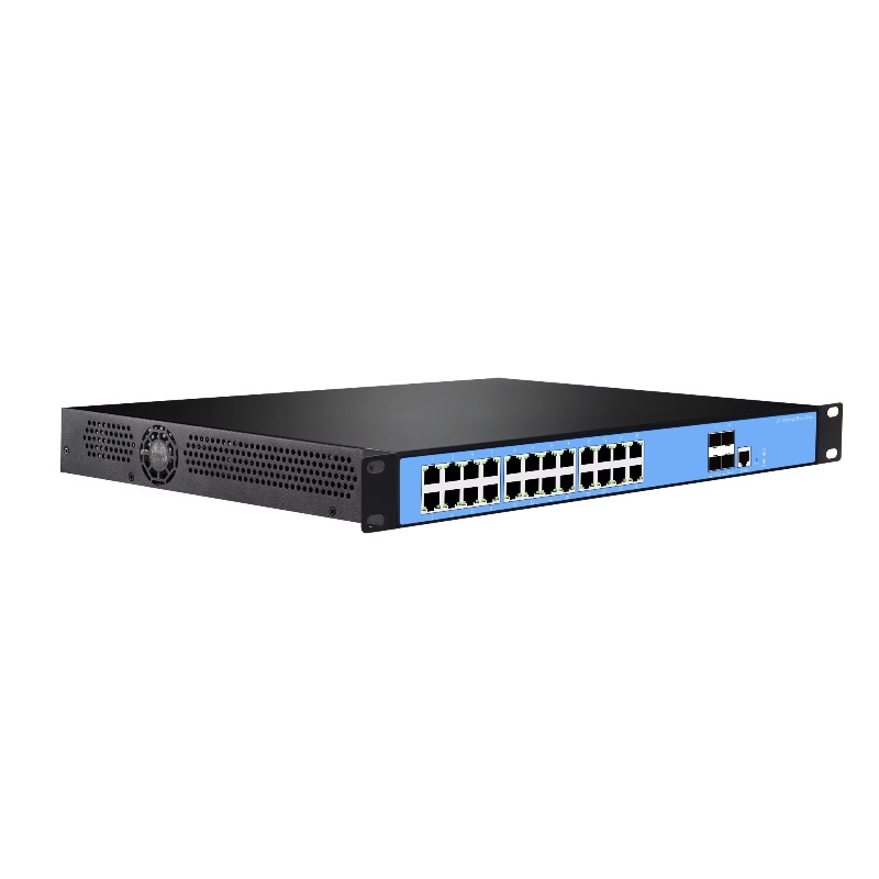 Switch 24 Port 10G Uplink - 商用グレード28ポート10Gアップリンク24ギガビット光電PoEスチール合金L3コアスイッチSNMP QoSネットワーク