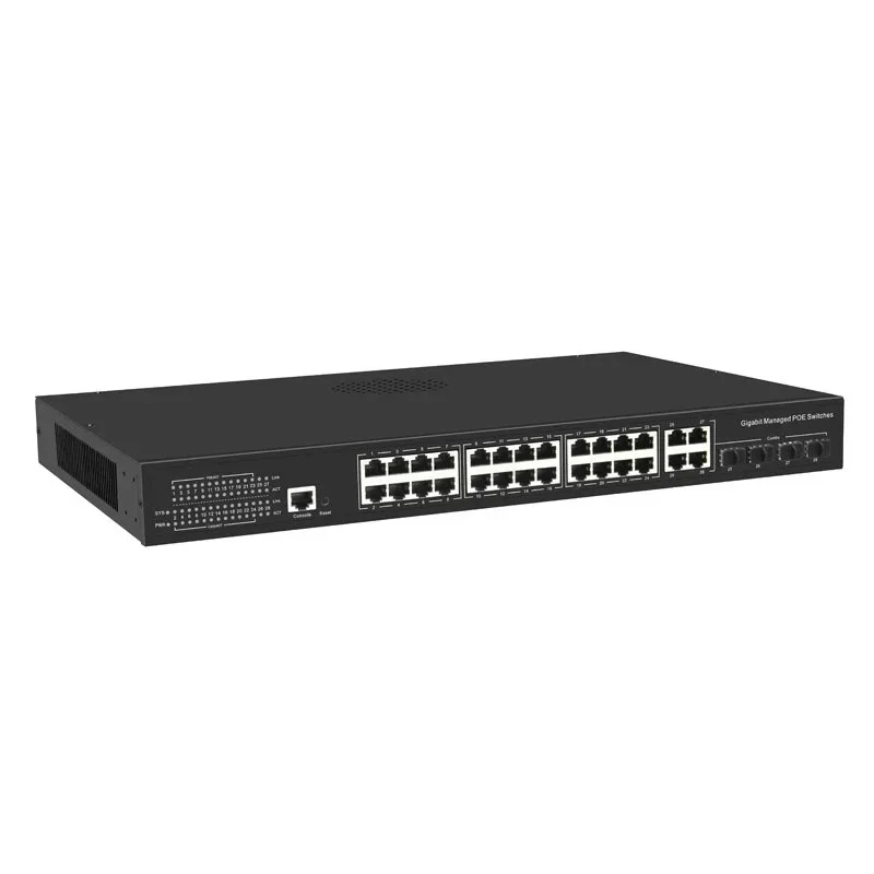 10G Sfp+ Switch 8 Port - 4ポート、8ポート、16ポート、24ポートのギガビット対応L2マネージドコアイーサネットスイッチ。4つの10G SFP+ポートを統合し、PoE機能を搭載したアップリンクネットワークスイッチ。