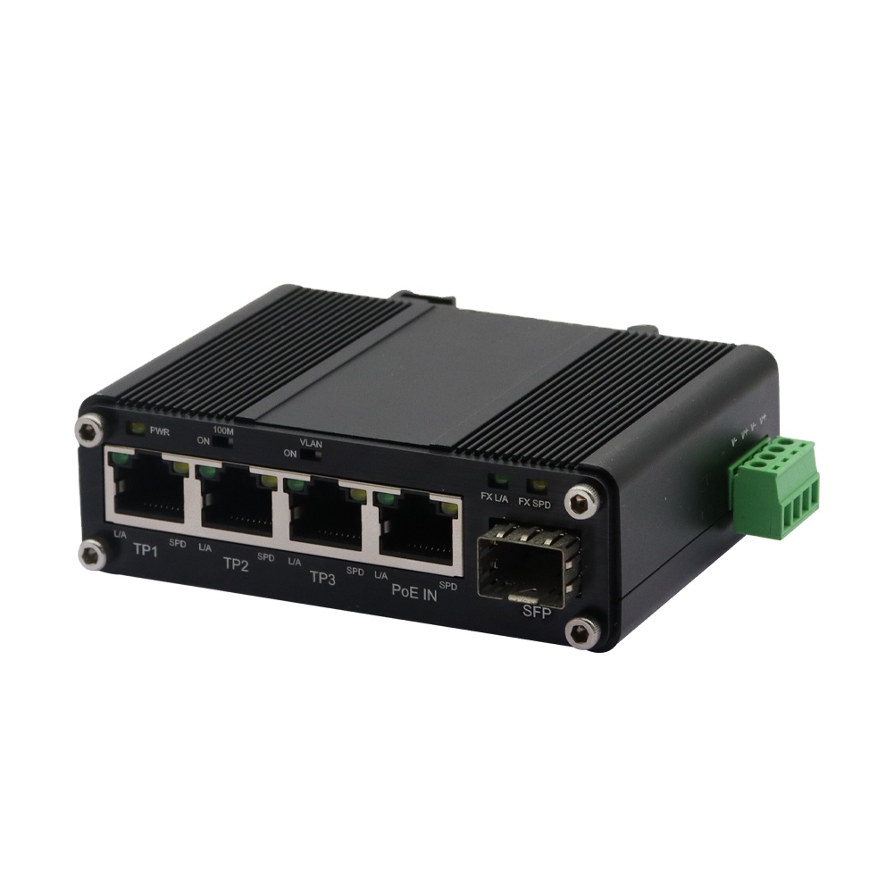 Industrial Switch Din Rail Gigabit - ミニ産業用3ポートPDスイッチ（PoEスプリッター付き） | 3x ギガビットポート + 1x