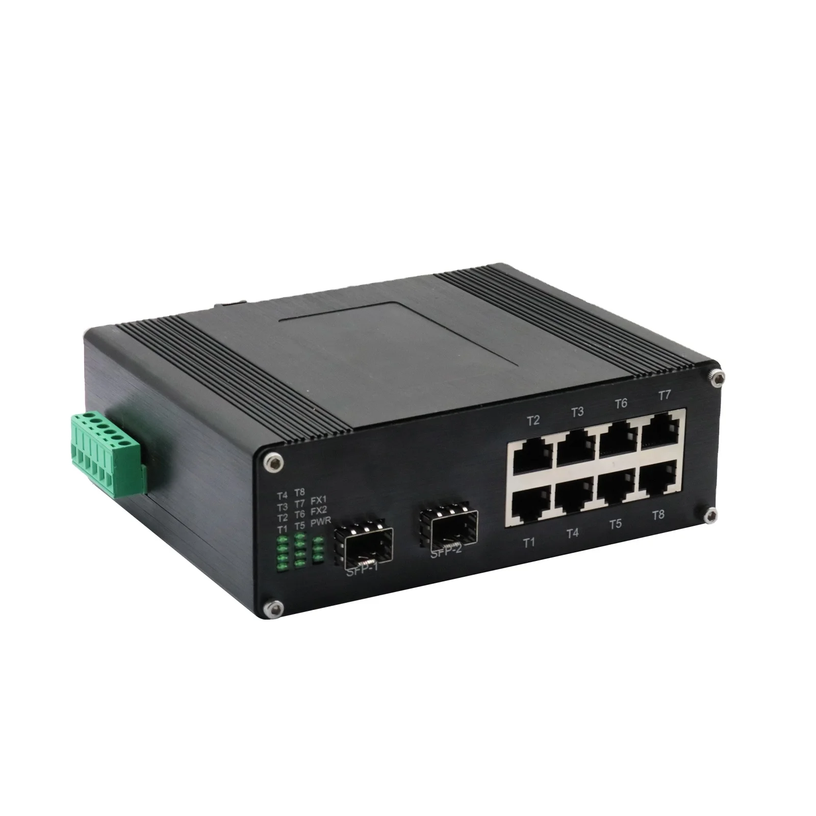 Industrial Switch Din Rail Gigabit - OEM産業用8ポート10/100/1000T 802.3bt PoE対応、2ポート100/1000BASE-Xギガビットイーサネットスイッチ、最大360W、DINレール取り付け