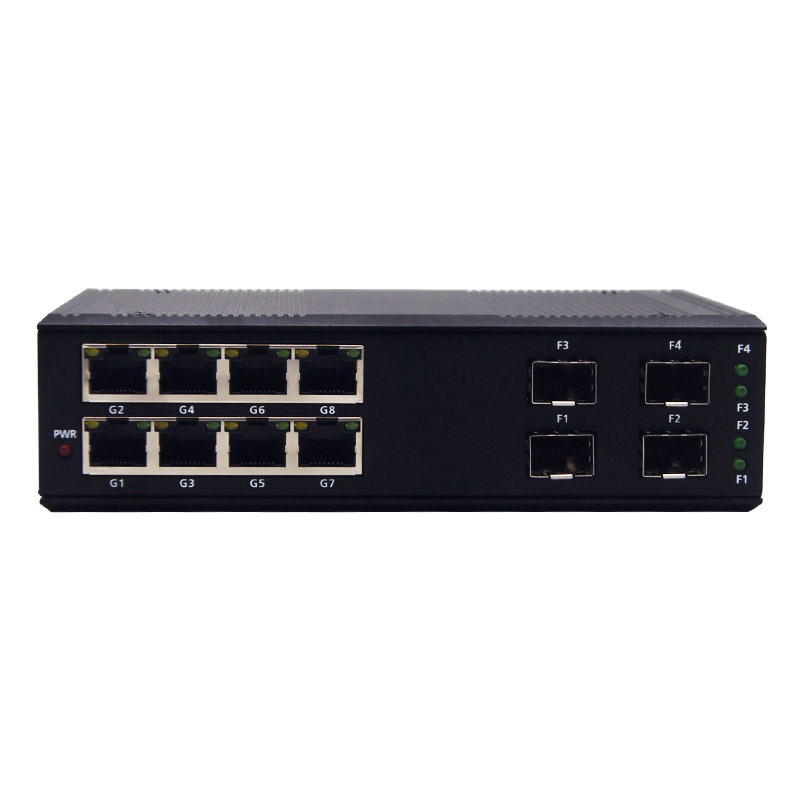 Industrial Switch Din Rail Gigabit - 産業用35mm DINレール対応ギガビット4 SFPスロット8 RJ45ポートリング型自己修復ファイバースイッチメディアコンバーター