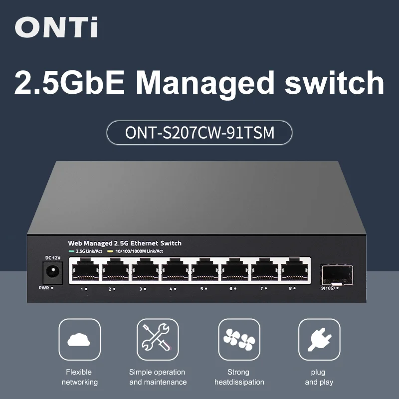 ONTi 2.5GbE マネージドスイッチ、8ポート、2.5 - 10G Sfp+ Switch 8 Port のレビューと価格
