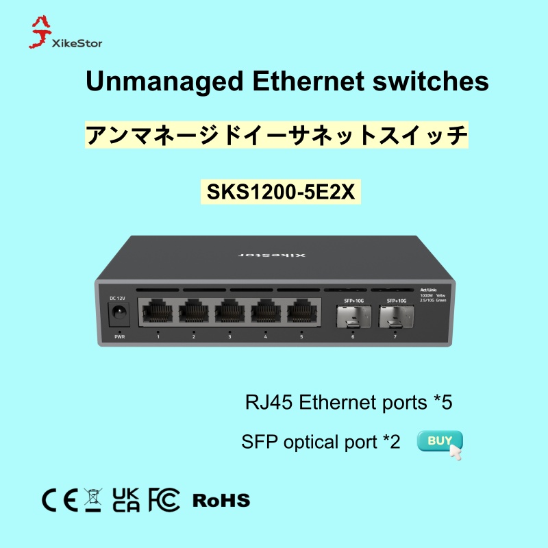 XikeStor 無管理型イーサネットスイッチ、SKS120 - Switch 5 Port 2.5G Unmanaged のレビューと価格
