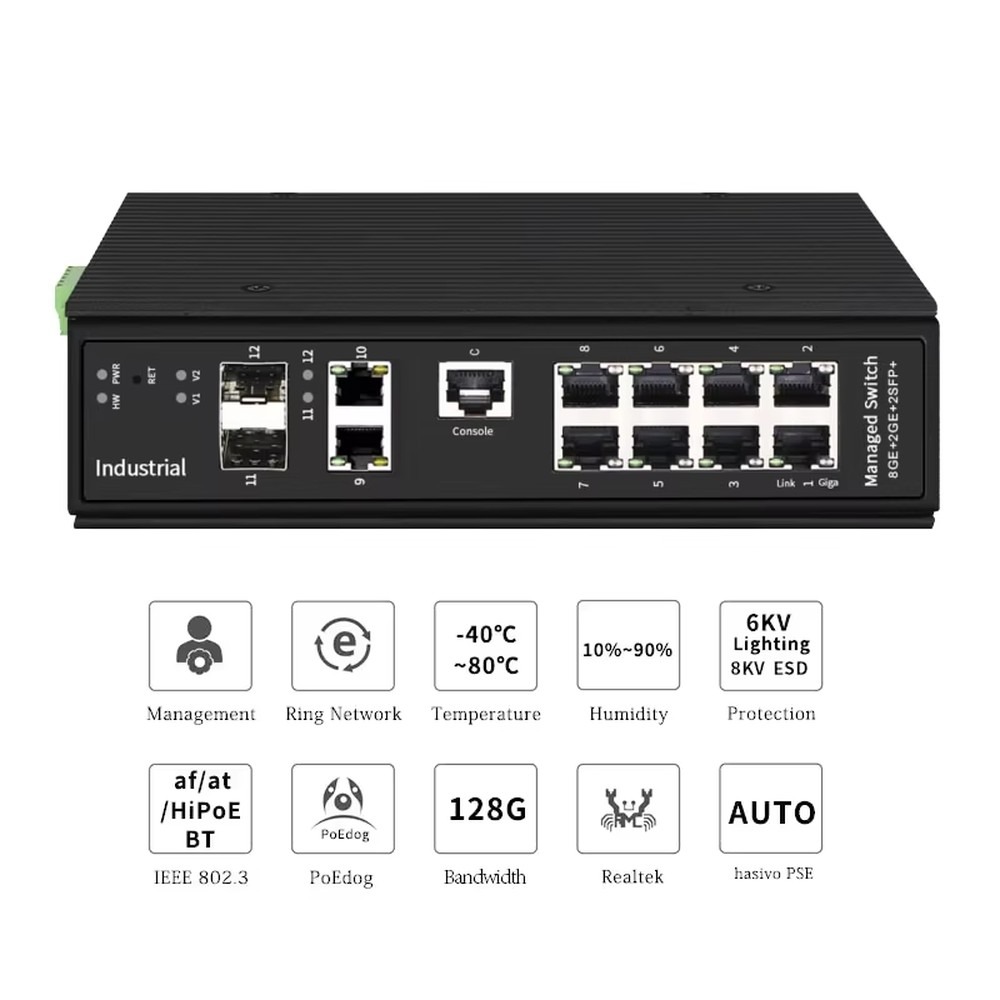 産業用DINレール8ポートギガビットL3マネージドスイッチ、 - Industrial Switch Din Rail Gigabit のレビューと価格