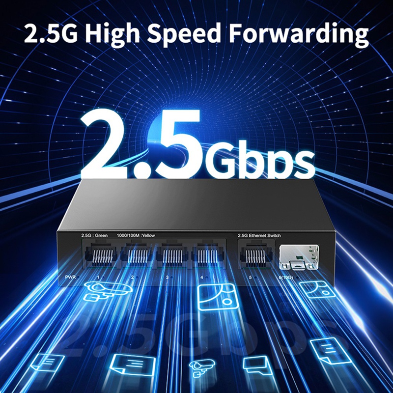 2.5G スイッチ 5 ポート 2500Mbps ネットワー - Switch 5 Port 2.5G Unmanaged のレビューと価格