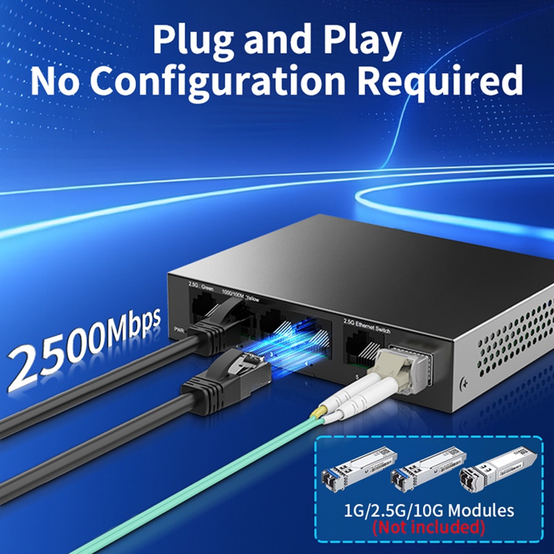 2.5G スイッチ 5 ポート 2500Mbps ネットワー - Switch 5 Port 2.5G Unmanaged のレビューと価格