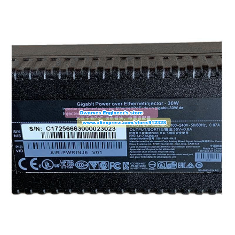 55V 0.6A 30W ギガビット PoE インジェクター - Poe Injector Gigabit 30W のレビューと価格