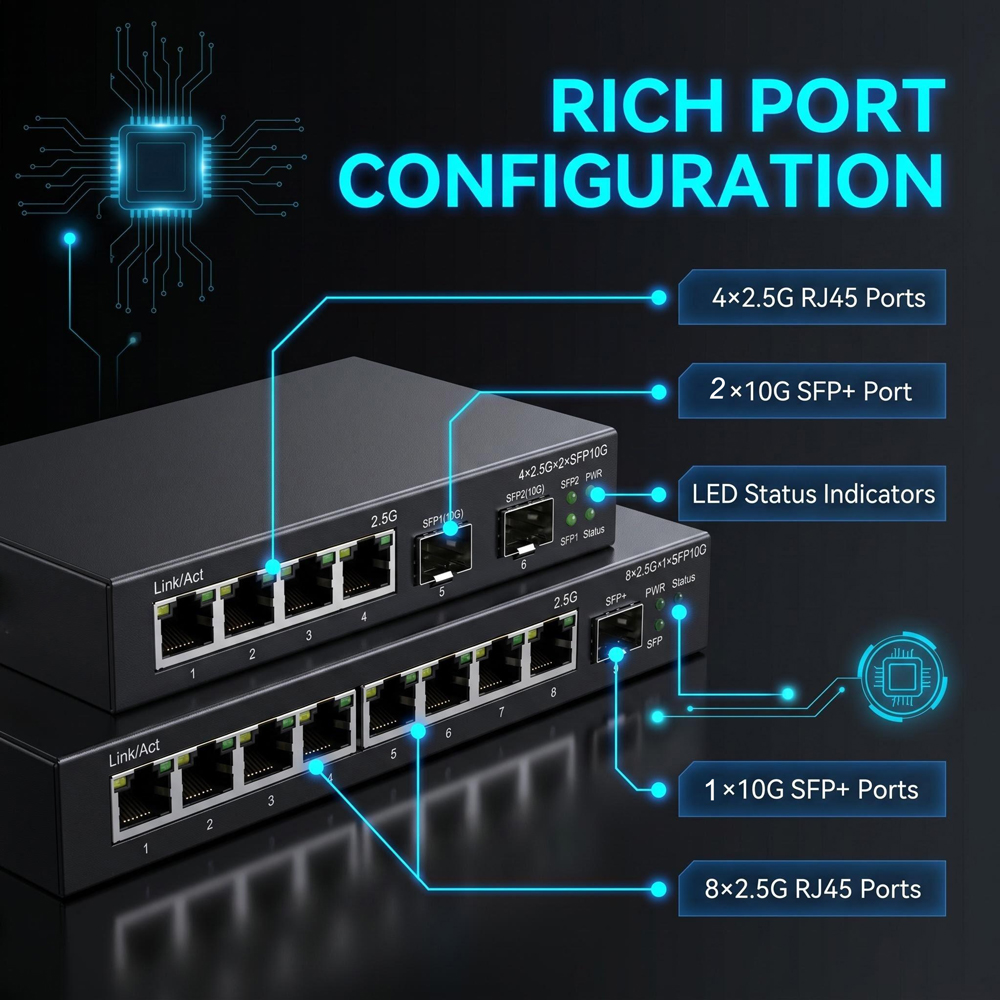 2.5G イーサネットスイッチ 4/8 ポート 10G SF - 10G Sfp+ Switch 8 Port のレビューと価格