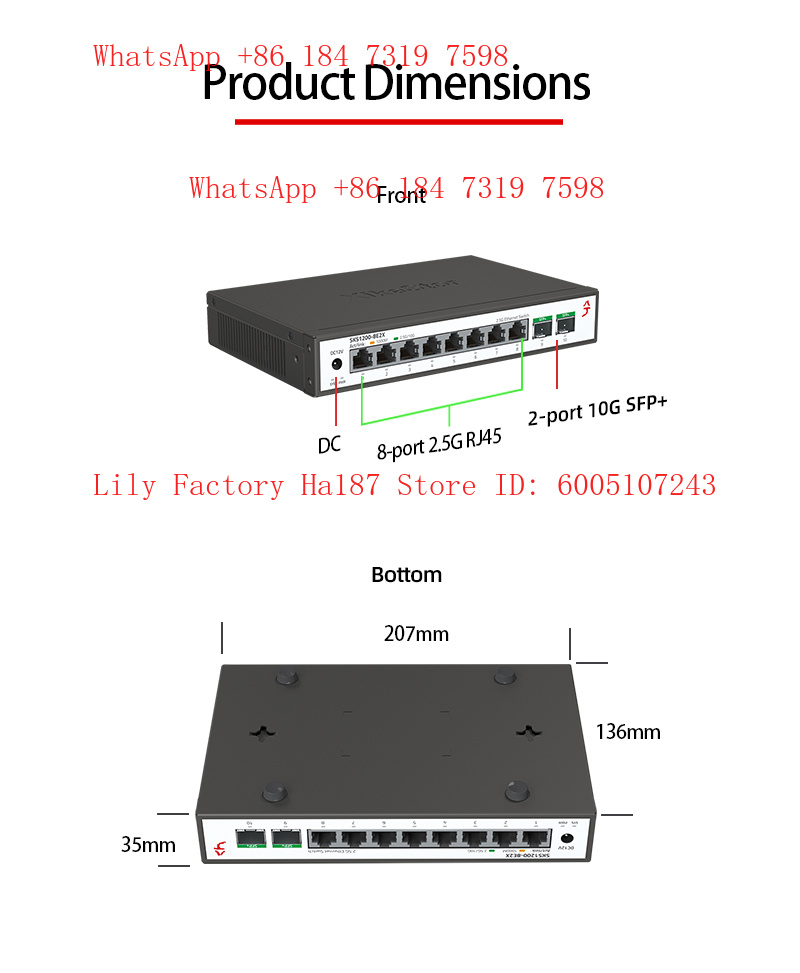 XikeStor 8*2.5G RJ45 2*10G SFP - 8 Port 2.5G Switch Unmanaged のレビューと価格
