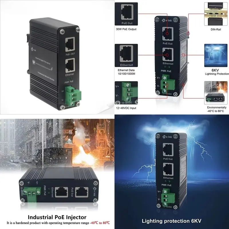 AP01 硬化型産業用ギガビット PoE インジェクター 8 - Poe Injector Gigabit 30W のレビューと価格